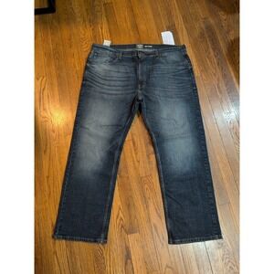 EUC Levis Signature GOLD Mens Jeans Relaxed Straight Leg 42 x 30 Dk Wash Stretch